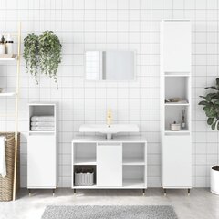3-osaline vannitoamööbli komplekt vidaXL, valge hind ja info | Vannitoa komplektid | kaup24.ee
