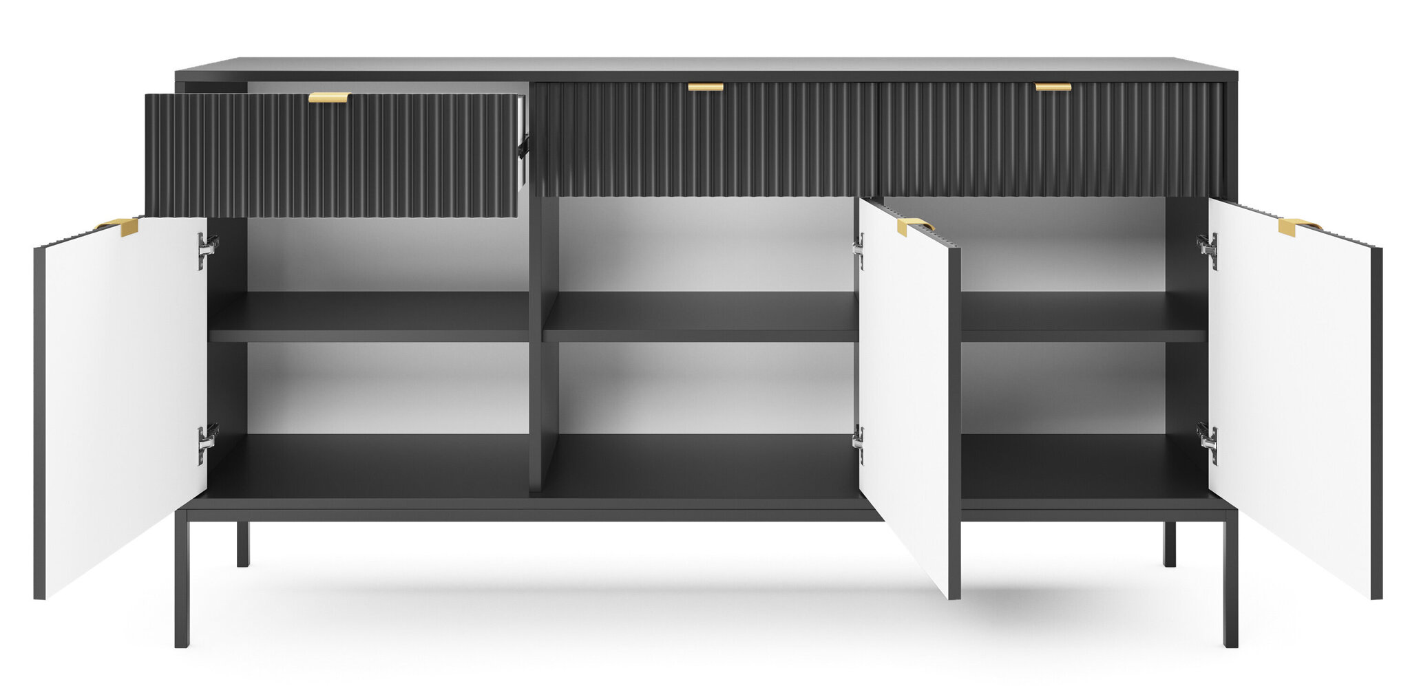 Kummut AKL Furniture Nova Sands KSZ154, must hind ja info | Kummutid | kaup24.ee