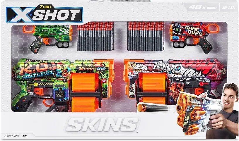 Relvad X-Shot Skins Double Dread, 4 tk. hind ja info | Poiste mänguasjad | kaup24.ee