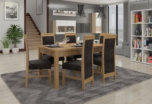 Söögitoa komplekt ADRK Furniture Rodos 57, pruun/hall hind ja info | Söögilauakomplektid | kaup24.ee