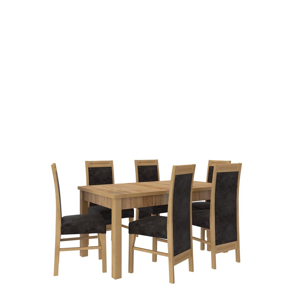 Söögitoa komplekt ADRK Furniture Rodos 57, pruun/hall hind ja info | Söögilauakomplektid | kaup24.ee