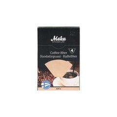 Coffee filterpaber "Maku" 4 / 100 tk цена и информация | Столовые и кухонные приборы | kaup24.ee