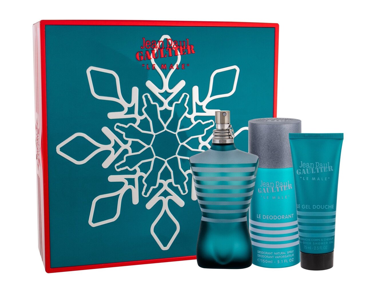 Komplekt Jean Paul Gaultier Le Male meestele: Tualettvesi EDT 125 ml + dušigeel 75 ml + deodorant 150 ml hind ja info | Meeste parfüümid | kaup24.ee