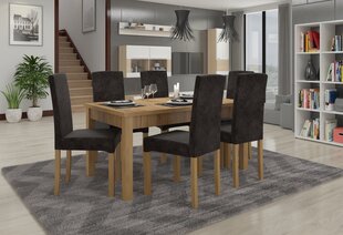 Köögimööbli komplekt ADRK Furniture 56 Rodos, hall/pruun hind ja info | Söögilauakomplektid | kaup24.ee