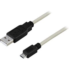 Kaabel Deltaco USB 2.0 "A-micro B", 2 m, valge-must / USB-302 цена и информация | Кабели и провода | kaup24.ee