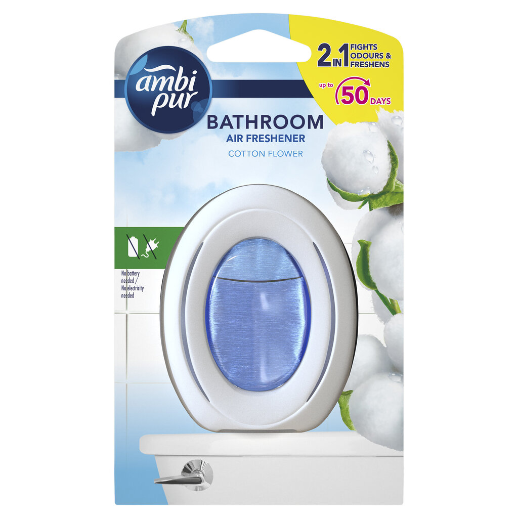Õhuvärskendaja Ambi Pur Bathroom Air Refr Cotton, 7,5 ml hind ja info | Õhuvärskendajad | kaup24.ee