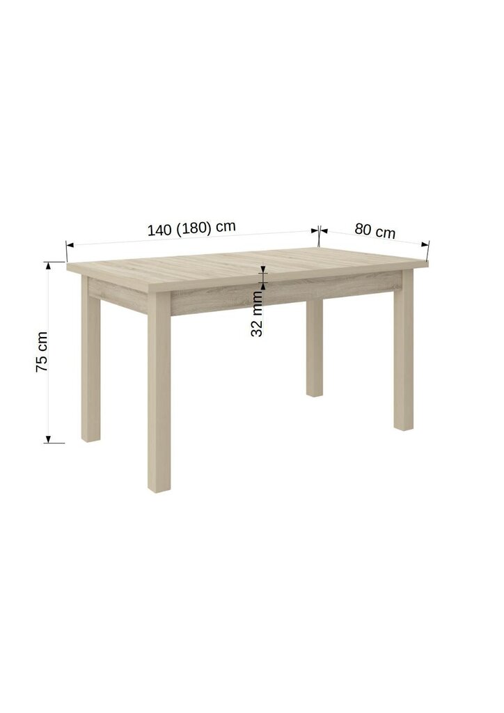 Söögitoa komplekt ADRK Furniture Rodos 57, pruun/hall hind ja info | Söögilauakomplektid | kaup24.ee