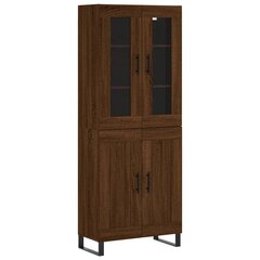 vidaXL kõrge kapp, pruun tamm, 69,5 x 34 x 180 cm, tehispuit цена и информация | Комоды | kaup24.ee