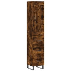 vidaXL kõrge kapp, suitsutatud tamm, 34,5x34x180 cm, tehispuit цена и информация | Комоды | kaup24.ee