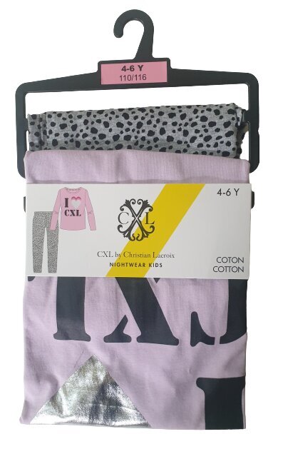 Pidžaama tüdrukutele CXL 0133, roosa hind ja info | Tüdrukute hommikumantlid ja pidžaamad | kaup24.ee