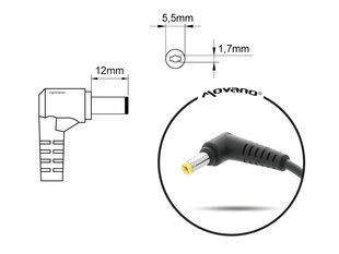 Laadija sülearvutile 19v 2.37a (5.5 x 1.7) 45 W Acer hind ja info | Sülearvutite laadijad | kaup24.ee