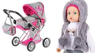 Nukukäru nukuga 3in1 Kinderplay, hall hind ja info | Tüdrukute mänguasjad | kaup24.ee