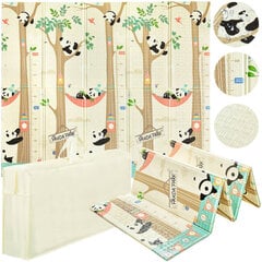 Складной развивающий коврик 200x180 см - "панды  индейцы" цена и информация | Коврики для младенцев | kaup24.ee