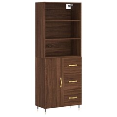 vidaXL kõrge kapp, pruun tamm, 69,5 x 34 x 180 cm, tehispuit цена и информация | Комоды | kaup24.ee