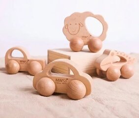 Деревянная игрушечная машинка Овечка цена и информация | Игрушки для малышей | kaup24.ee