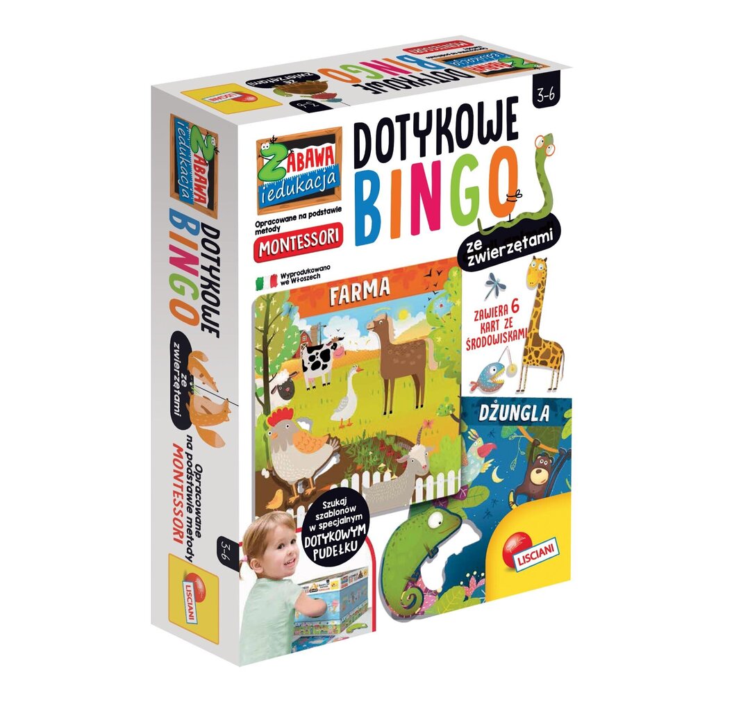 Õppemäng Lisciani: Montessori Plus: Touch Bingo loomadega hind ja info | Arendavad mänguasjad | kaup24.ee