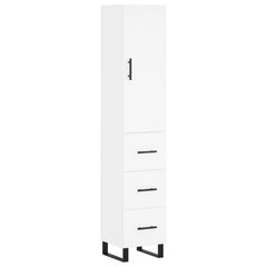 vidaXL kõrge kapp, valge , 34,5x34x180 cm, tehispuit hind ja info | Kummutid | kaup24.ee