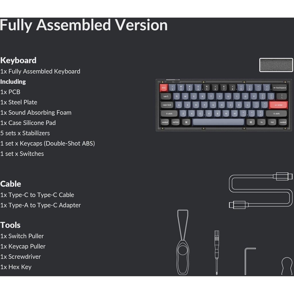 Keychron V4, Keychron K Pro Brown Switch, Frosted Black, US hind ja info | Klaviatuurid | kaup24.ee