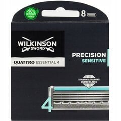Бритвенные лезвия Wilkinson Quattro Titanium Sensitive для мужчин, 8 шт. цена и информация | Косметика и средства для бритья | kaup24.ee
