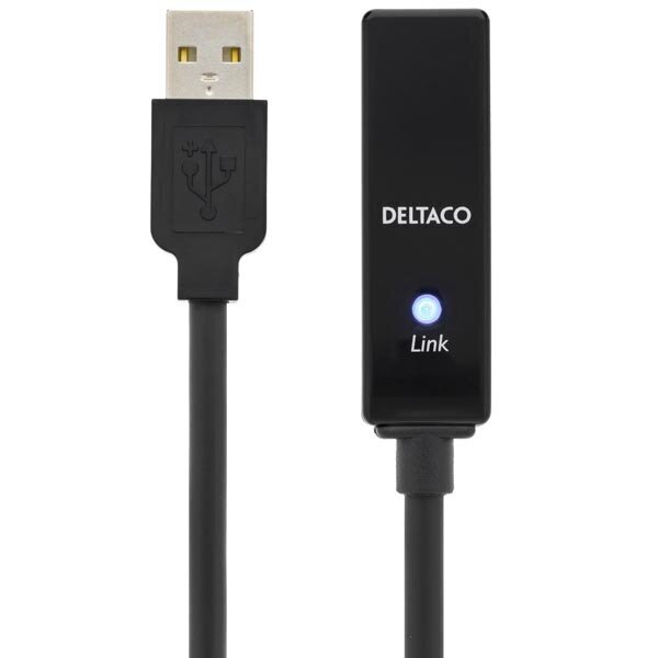 Deltaco, USB-A - USB-A 2.0, 15 m цена и информация | Kaablid ja juhtmed | kaup24.ee