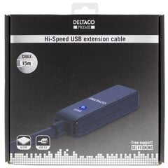 Deltaco, USB-A, 15 m hind ja info | Kaablid ja juhtmed | kaup24.ee