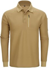 Рубашка поло с длинным рукавом LLdress, коричневая цена и информация | Мужские рубашки | kaup24.ee