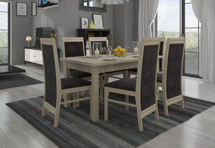 Söögitoa komplekt ADRK Furniture Rodos 7, beež/hall цена и информация | Комплекты мебели для столовой | kaup24.ee