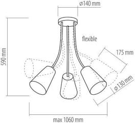 Потолочный светильник TK Lighting Wire White 3 цена и информация | Потолочные светильники | kaup24.ee