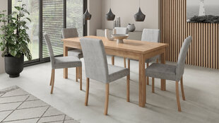 Söögitoa komplekt ADRK Furniture Rodos 81, pruun/hall hind ja info | Söögilauakomplektid | kaup24.ee