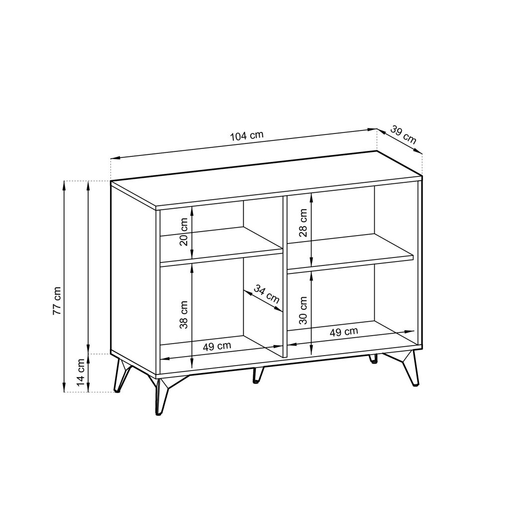 Kummut AKL Furniture Diamond Sands K104, pruun/must цена и информация | Kummutid | kaup24.ee