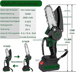 Mini kettsae komplekt akuga YMISII hind ja info | Kettsaed, mootorsaed | kaup24.ee