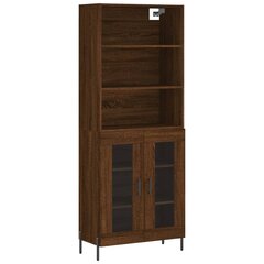 vidaXL kõrge kapp, pruun tamm, 69,5 x 34 x 180 cm, tehispuit цена и информация | Комоды | kaup24.ee