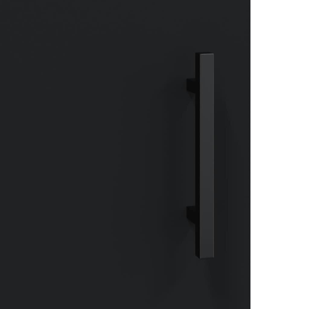 vidaXL kõrge kapp, must, 69,5 x 34 x 180 cm, tehispuit hind ja info | Kummutid | kaup24.ee