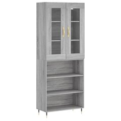 vidaXL kõrge kapp, hall Sonoma tamm, 69,5 x 34 x 180 cm, tehispuit цена и информация | Комоды | kaup24.ee