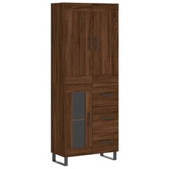 vidaXL kõrge kapp, pruun tamm, 69,5 x 34 x 180 cm, tehispuit цена и информация | Комоды | kaup24.ee