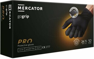 Nitriilkindad Mercator® gogrip black Nitrila Gloves L 50 pc. hind ja info | Töökindad | kaup24.ee
