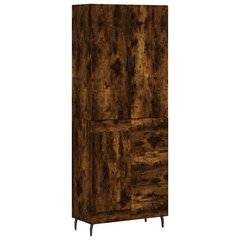 vidaXL kõrge kapp, suitsutatud tamm, 69,5 x 34 x 180 cm, tehispuit цена и информация | Комоды | kaup24.ee