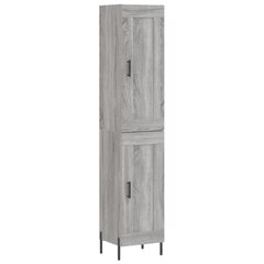 vidaXL kõrge kapp, hall Sonoma tamm, 34,5x34x180 cm, tehispuit цена и информация | Комоды | kaup24.ee