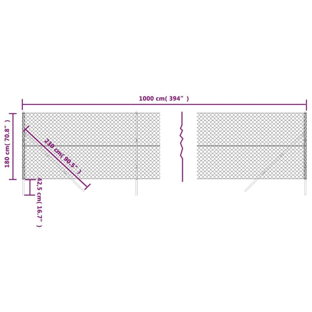 Võrkaed vidaXL, 1,8 x 10 m hind ja info | Aiad ja tarvikud | kaup24.ee