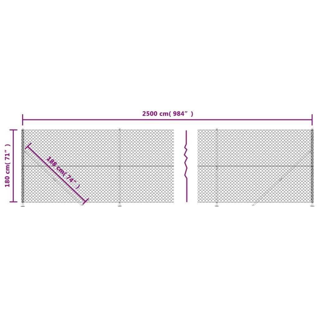 Võrkaed vidaXL, 1,8 x 25 m цена и информация | Aiad ja tarvikud | kaup24.ee