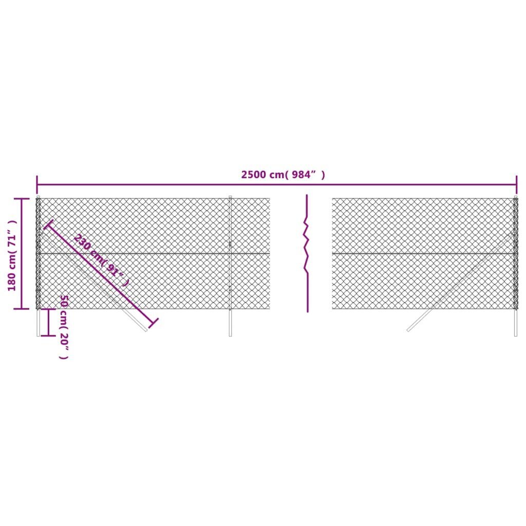 Võrkaed vidaXL, 1,8 x 25 m hind ja info | Aiad ja tarvikud | kaup24.ee