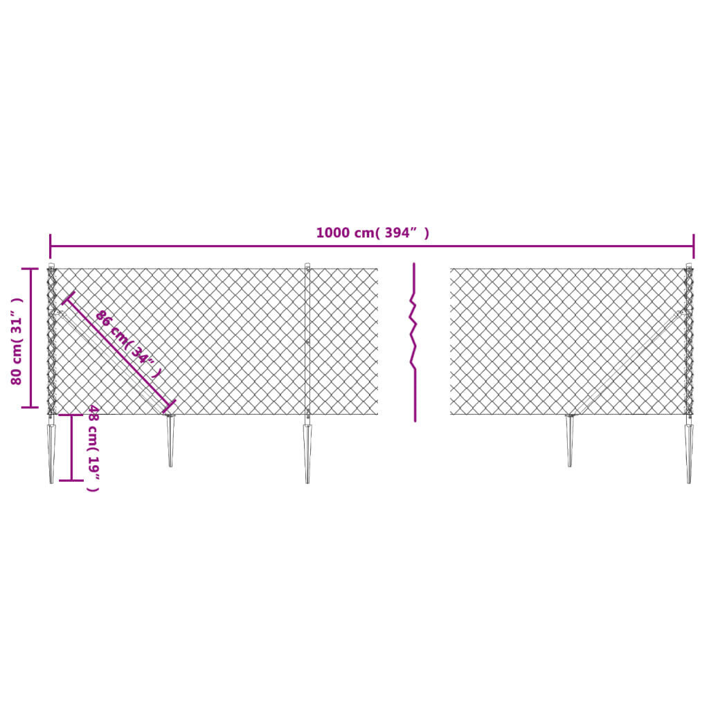 Võrkaed vidaXL, 0,8 x 10 m hind ja info | Aiad ja tarvikud | kaup24.ee