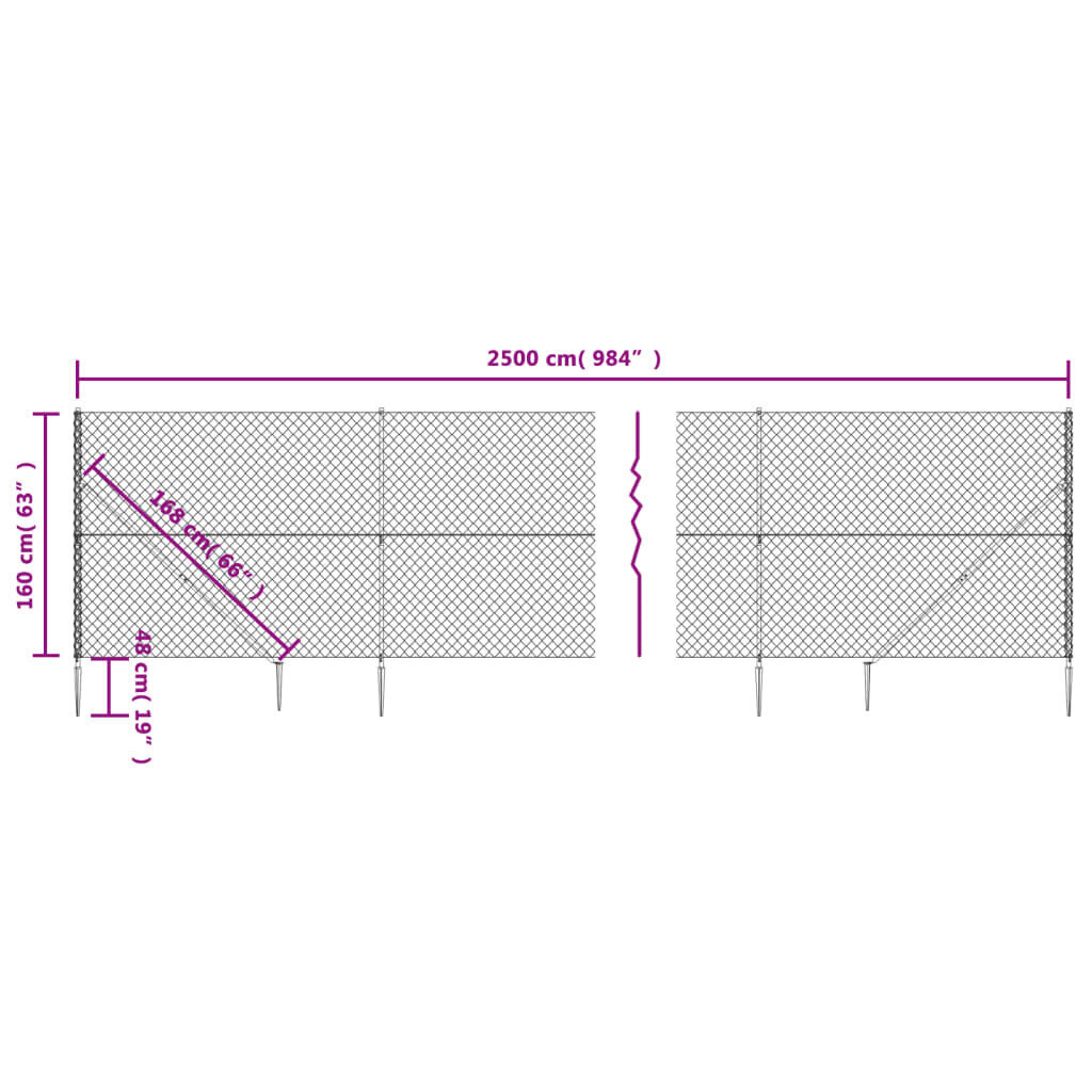 Võrkaed vidaXL, 1,6 x 25 m цена и информация | Aiad ja tarvikud | kaup24.ee