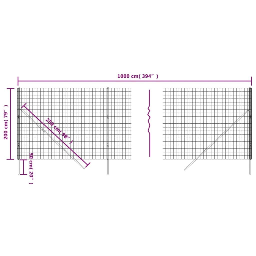 Traataed vidaXL 2x10m hind ja info | Aiad ja tarvikud | kaup24.ee