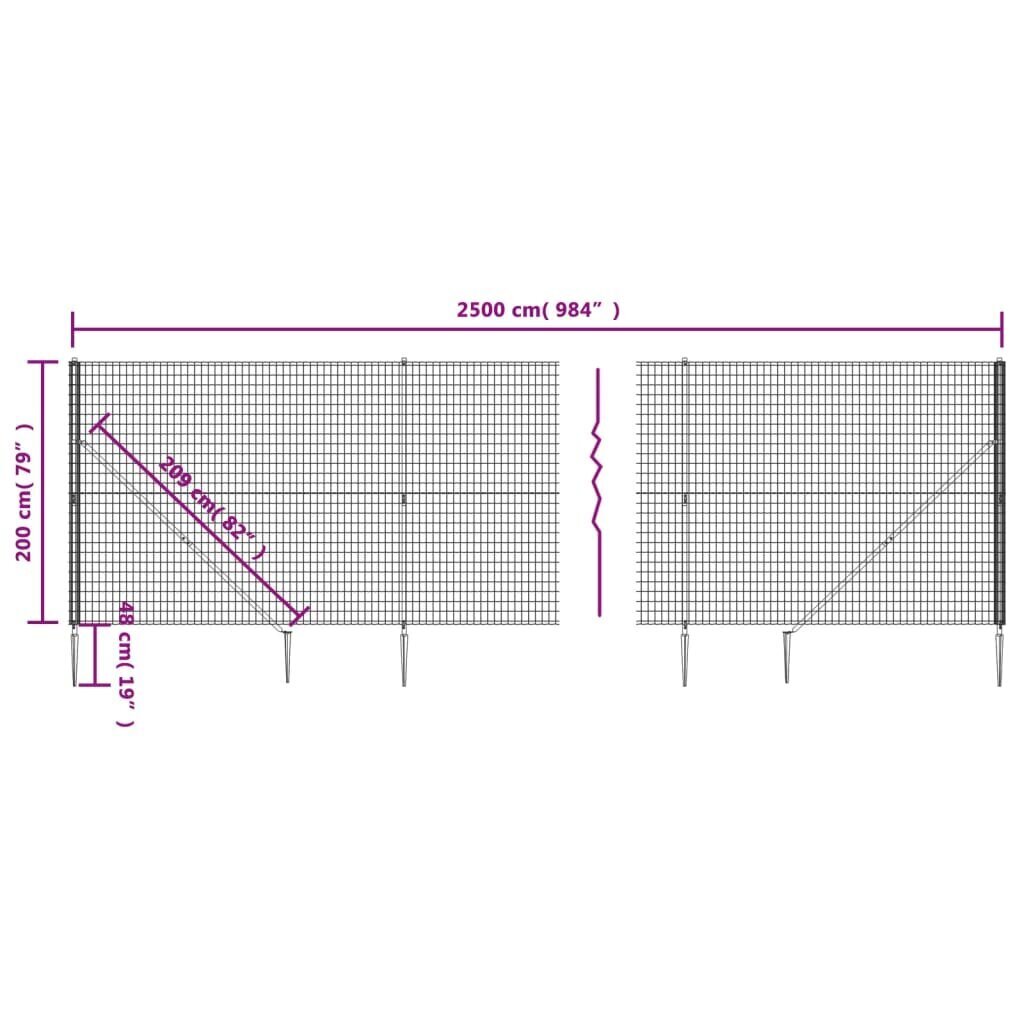 Traataed vidaXL 2x25m цена и информация | Aiad ja tarvikud | kaup24.ee