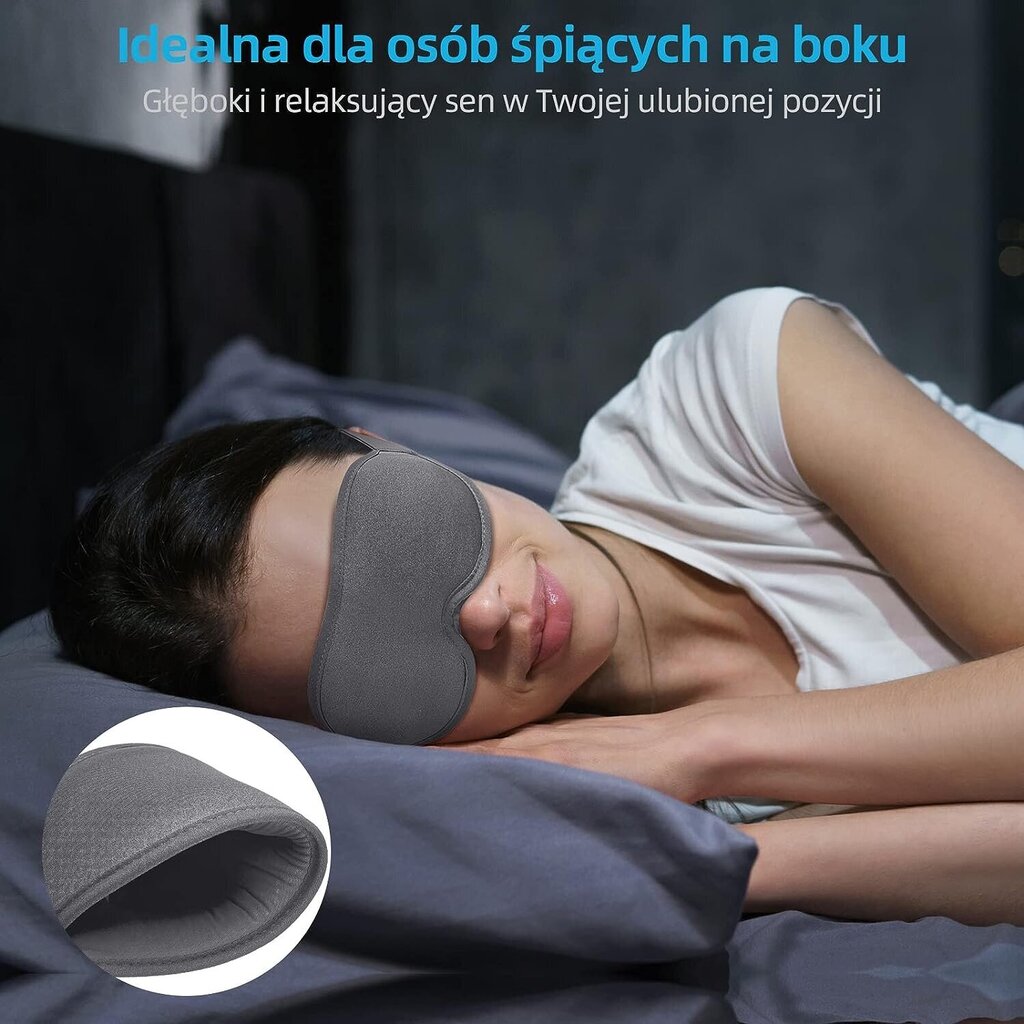 Unemask koos kõrvatoppidega unisex, hall цена и информация | Öösärgid, pidžaamad | kaup24.ee