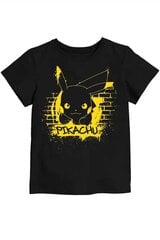 Футболка для детей Pikachu, чёрная цена и информация | Рубашки для мальчиков | kaup24.ee