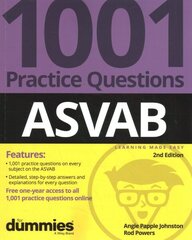 ASVAB: 1001 Practice Questions For Dummies, 2nd edition hind ja info | Ühiskonnateemalised raamatud | kaup24.ee