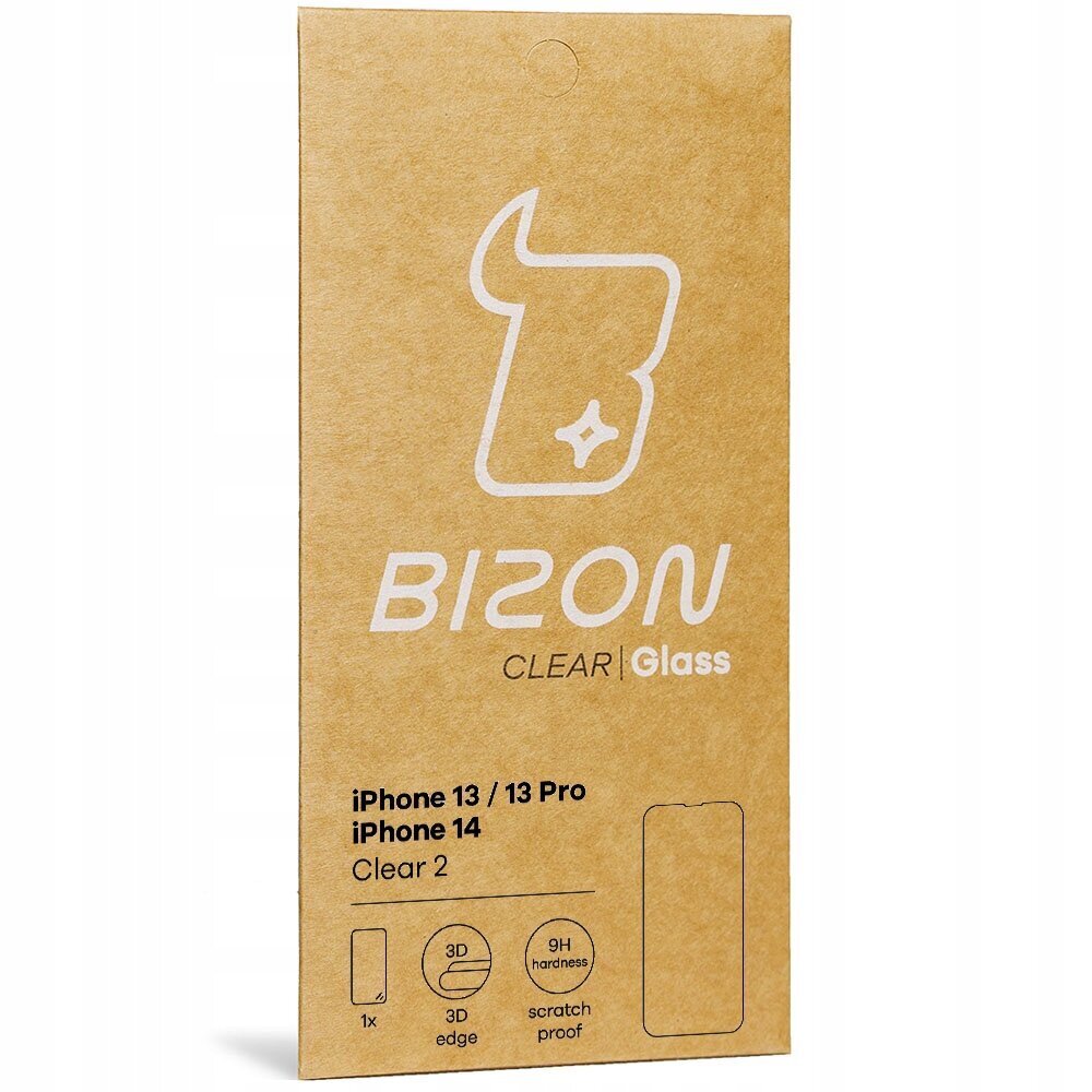 Karastatud klaas, Bizon Glass Clear 2, iPhone 14 hind ja info | Ekraani kaitsekiled | kaup24.ee