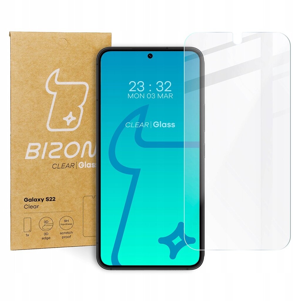 Karastatud klaas, Bizon Glass Clear, Galaxy S22 hind ja info | Ekraani kaitsekiled | kaup24.ee